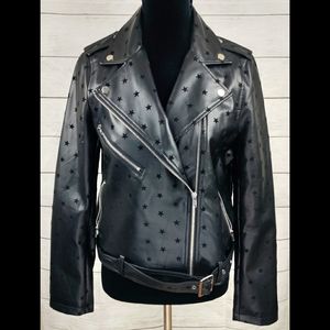 Emory Park Star Faux Leather Moto Jacket